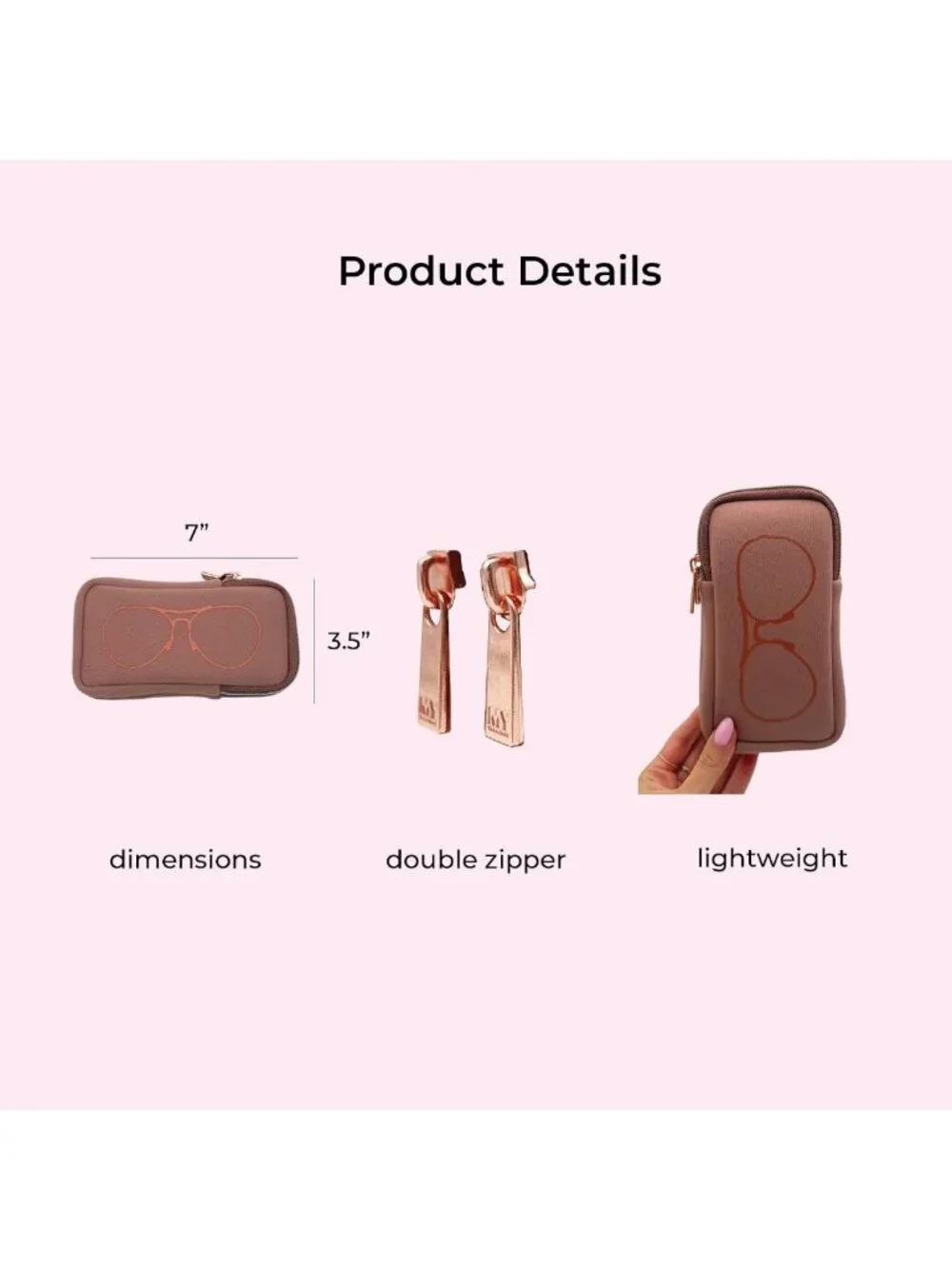 Stylish Double Eyeglass Case with 2 Compartments for Sunglasses & Glasses